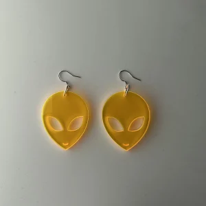 Alien yellow earrings
