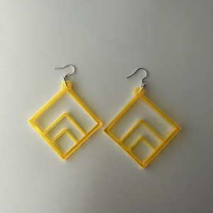 Square yellow earrings