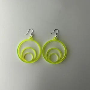Round designer green earrings