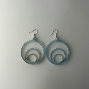 Round designer blue earrings