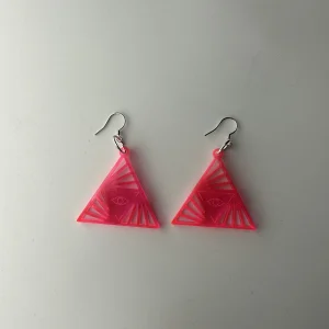 illuminati red earrings