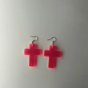 cross red earrings