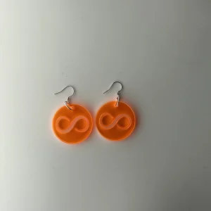 infinity orange earrings